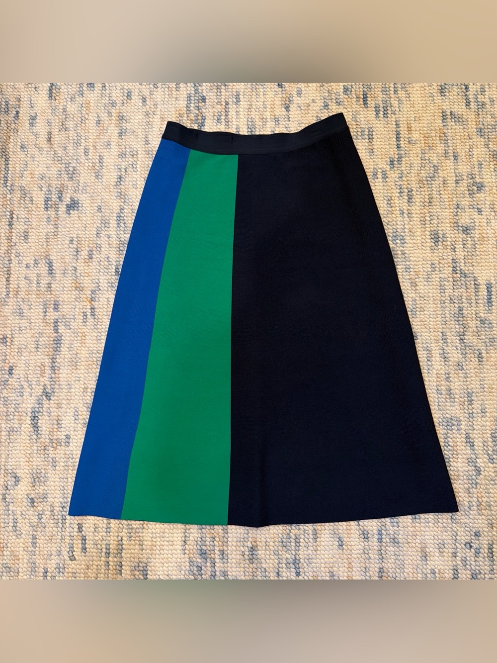 Tory Sport Navy A-Line Skirt with Green and Blue Colorblock